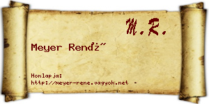 Meyer René névjegykártya